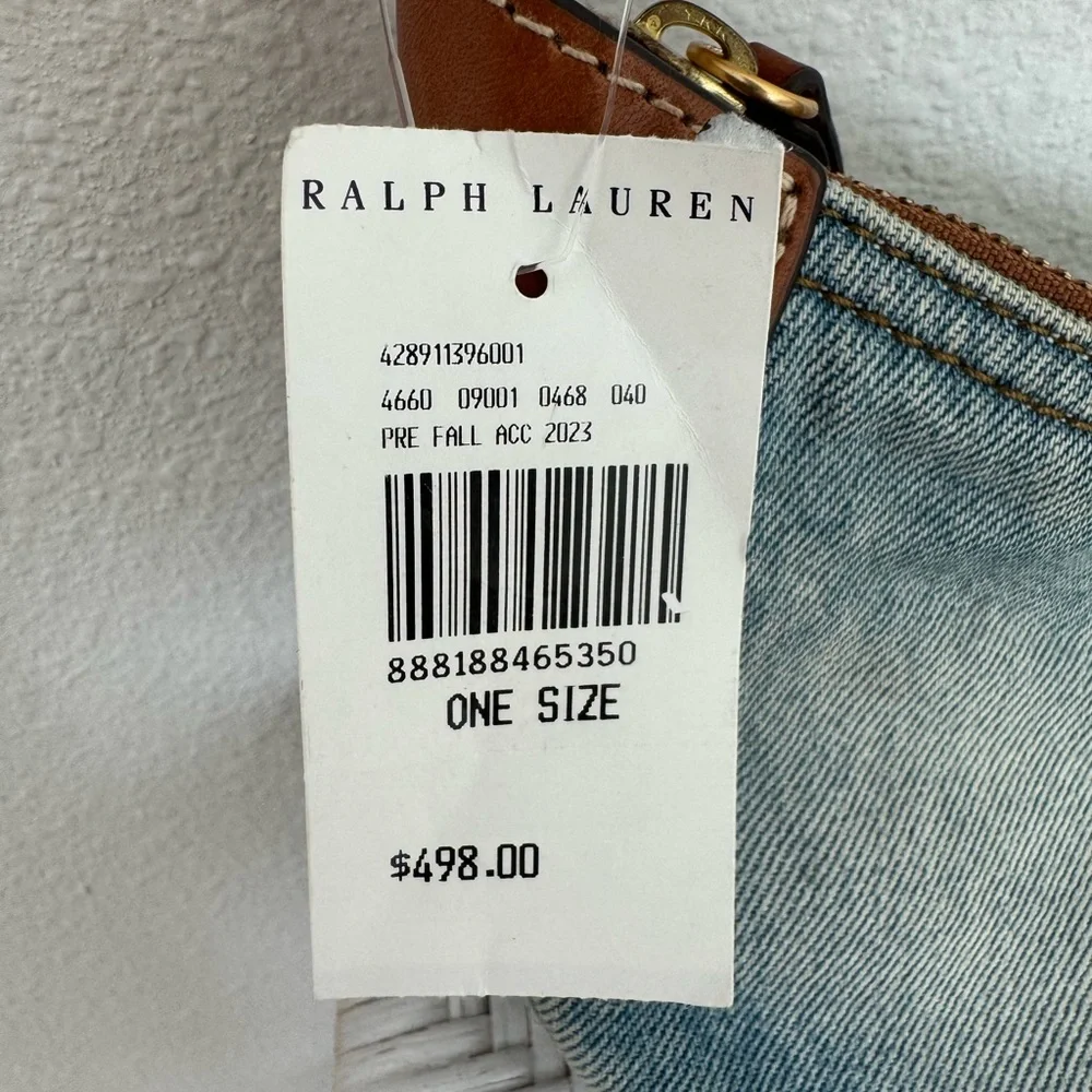 Ralph Lauren Polo ID Denim Crescent Shoulder Bag NWT - Picture 8 of 8
